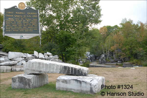 Dorset, VT - Marble Quarry - Slabs with Historic Sign